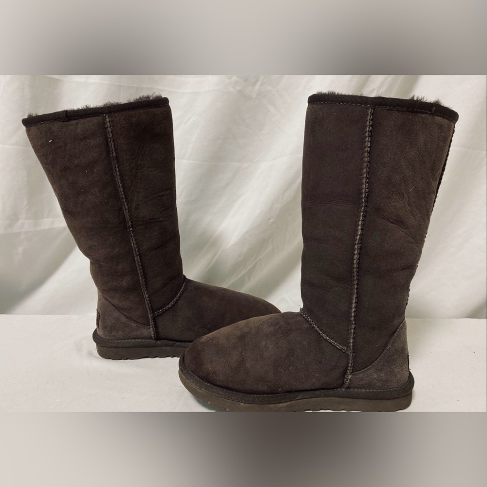 UGG Classic Tall Chocolate Brown Boots size 5 good condition of the leather!